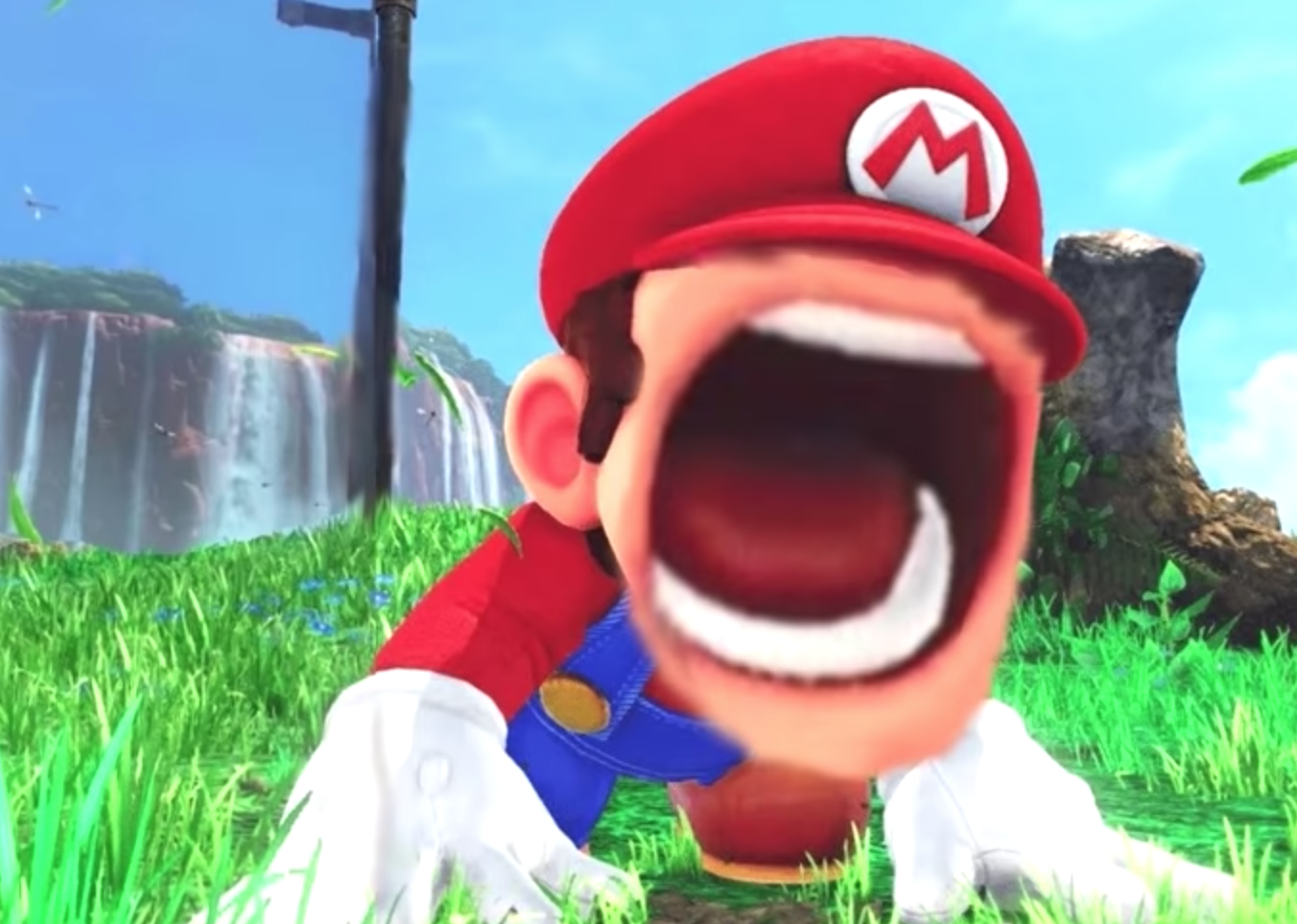 Plantilla de meme Mario screaming