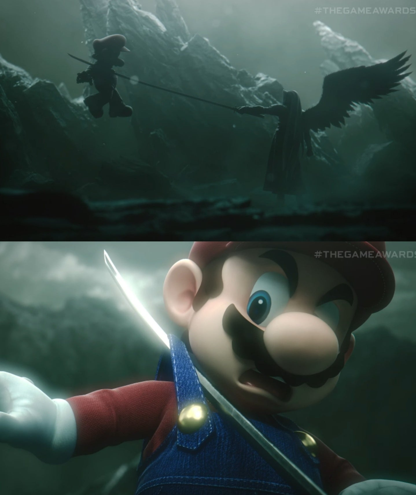 Plantilla de meme Mario Sephiroth stab