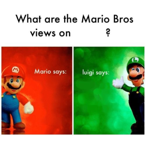 Template meme Mario vs luigi