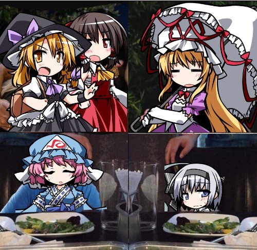 Template meme Marisa yelling at gap hag (4 panel)
