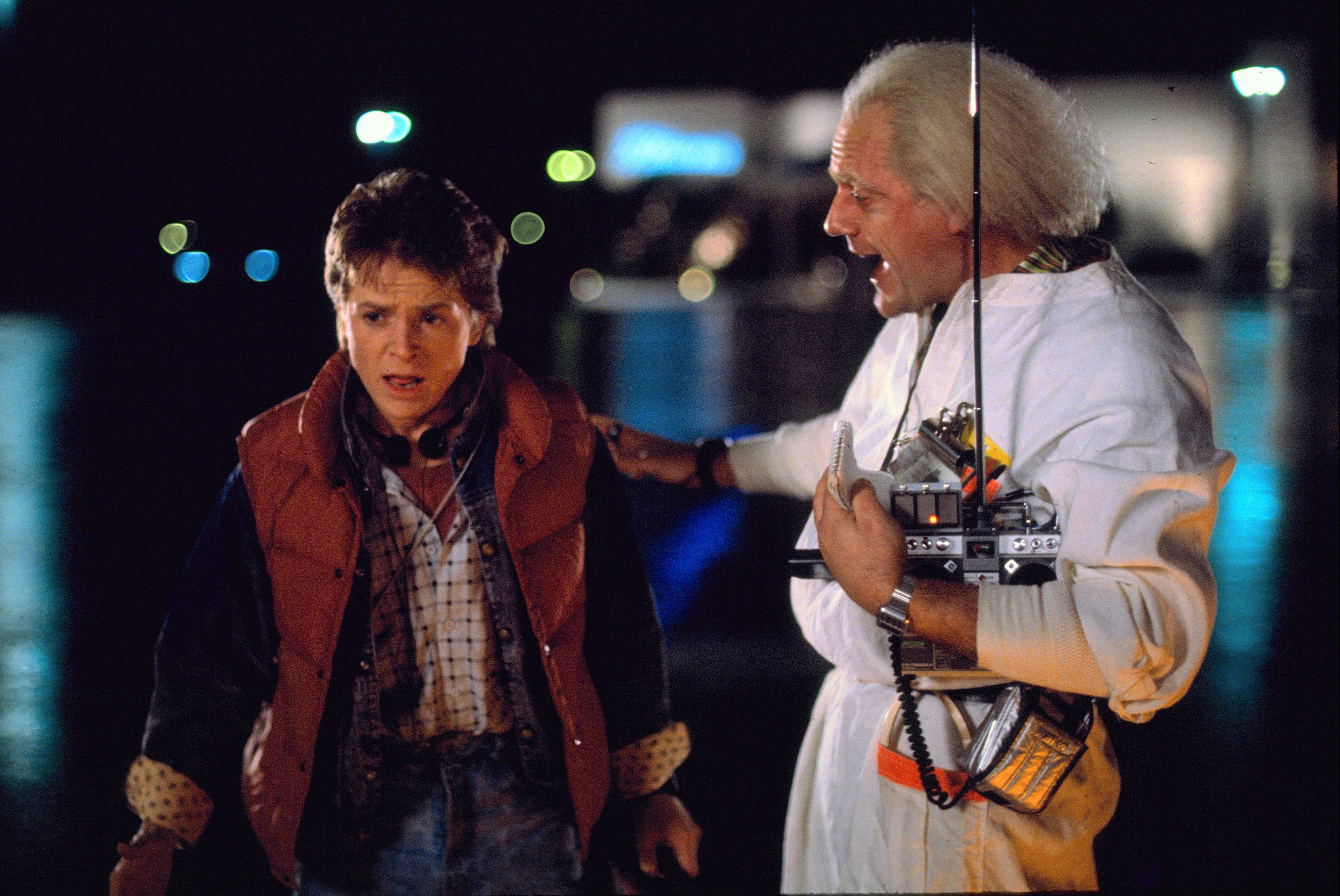 Template meme Marty McFly and Doc Brown