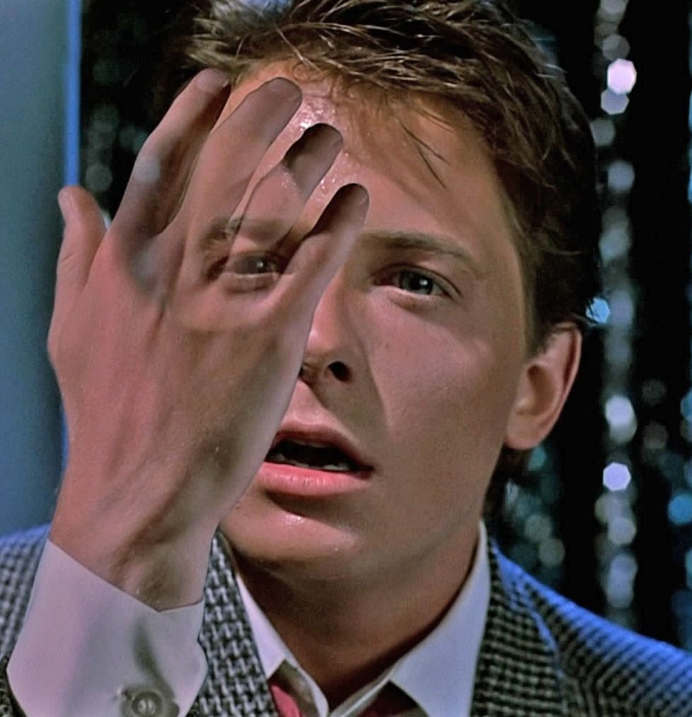Marty McFly Invisible Hand meme template