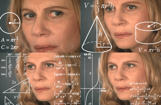 Mathematics lady meme template