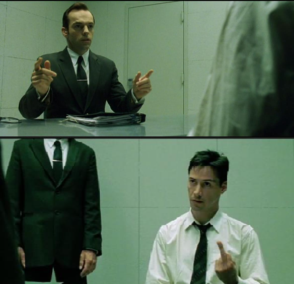 Plantilla de meme Matrix Finger