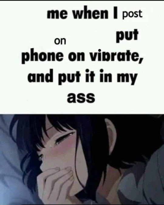 Template meme Me when I post X on X Put my phone on vibrate & shove it up ass