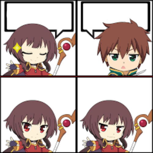 Plantilla de meme megumin isekai quartet npc meme