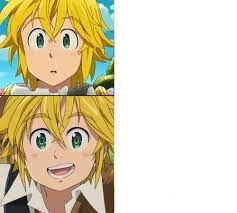 Template meme Meliodas Frown Smile