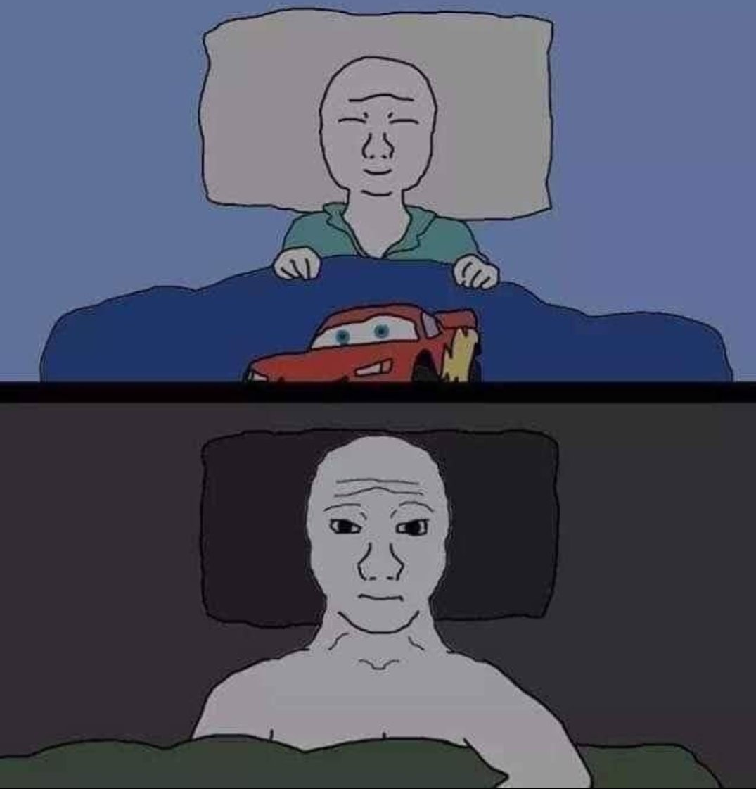 Plantilla de meme meme guy thinking in bed