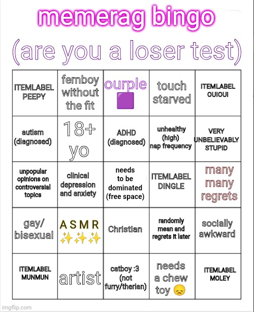 Template meme memerag loser bingo