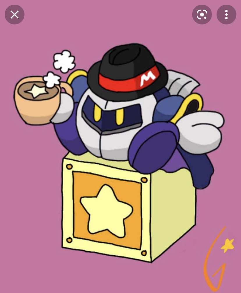 Plantilla de meme Meta Knight having a cup of tea