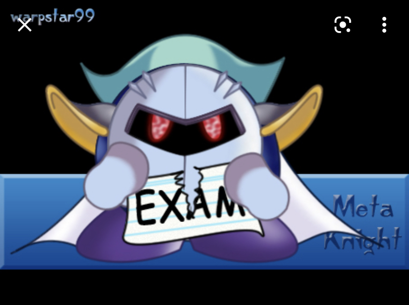 Template meme Meta Knight ripping the exam
