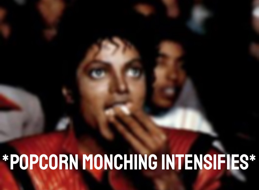 Plantilla de meme Michael Jackson popcorn monching intensifies