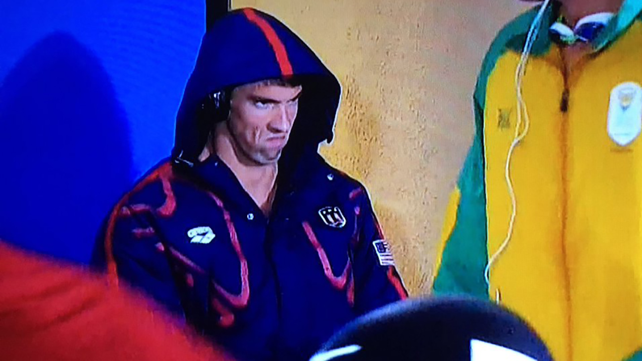 Plantilla de meme Michael Phelps Angry Face
