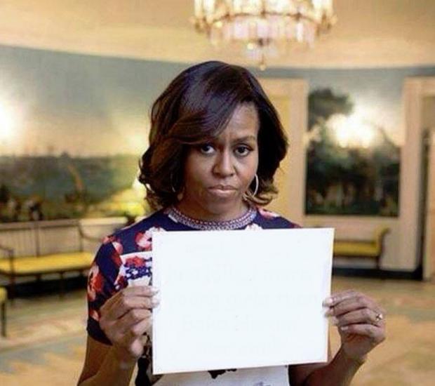 Template meme Michelle Obama blank sheet