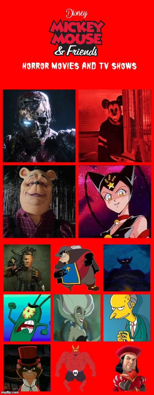 Template meme Mickey Mouse and Friends Horror Movies and TV Shows Villains