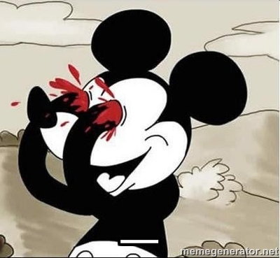Plantilla de meme Mickey Mouse Blood Eyes