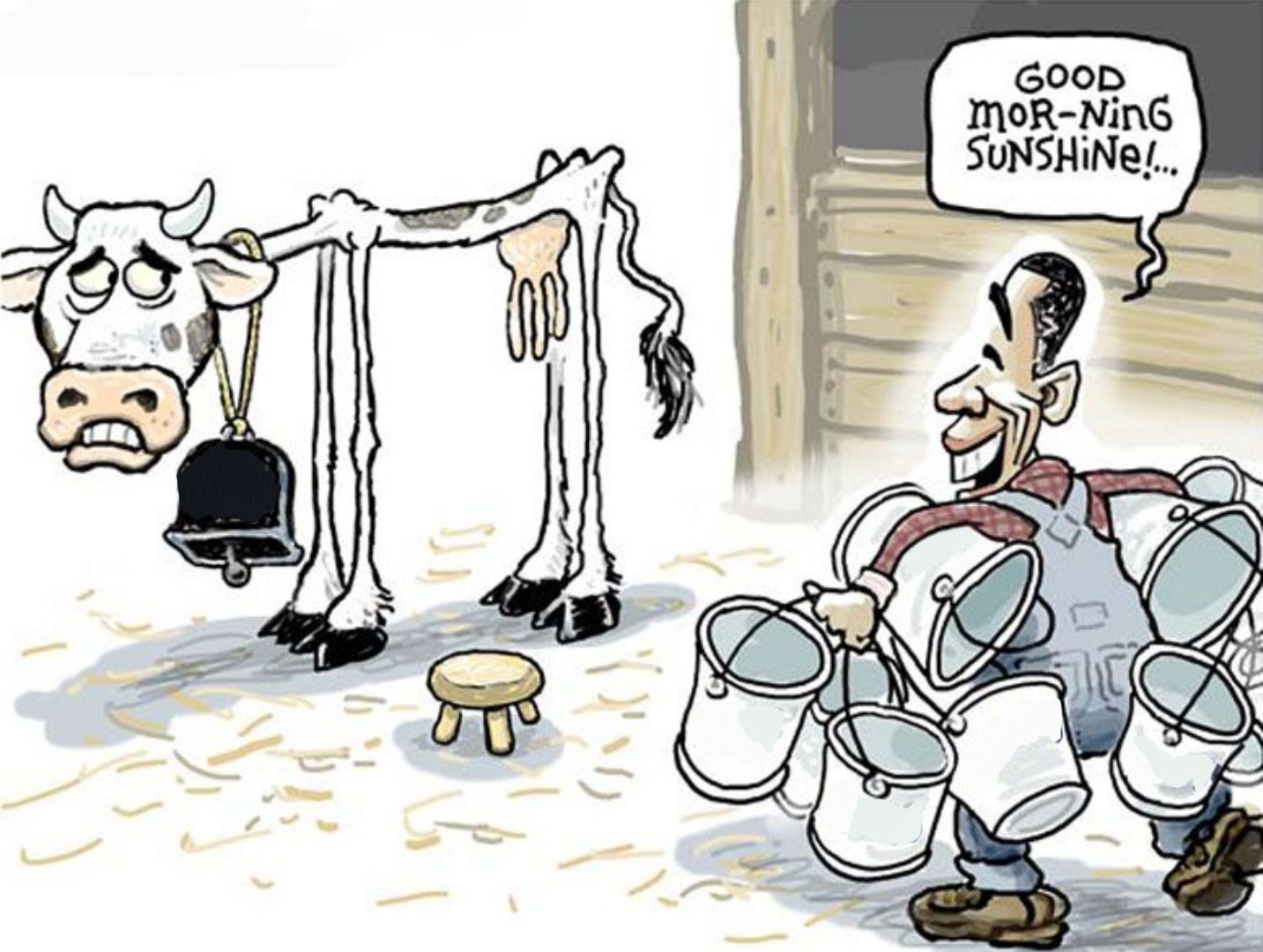 Plantilla de meme milking the cow