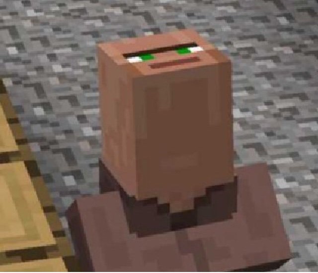Minecraft Villager Looking Up meme template