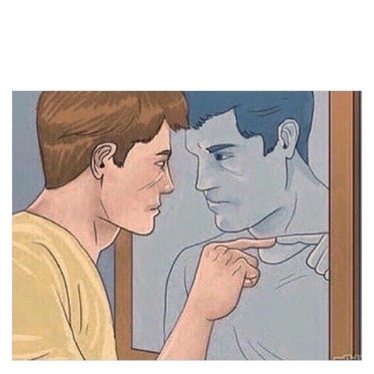Mirror Talk Guy Reflection meme template