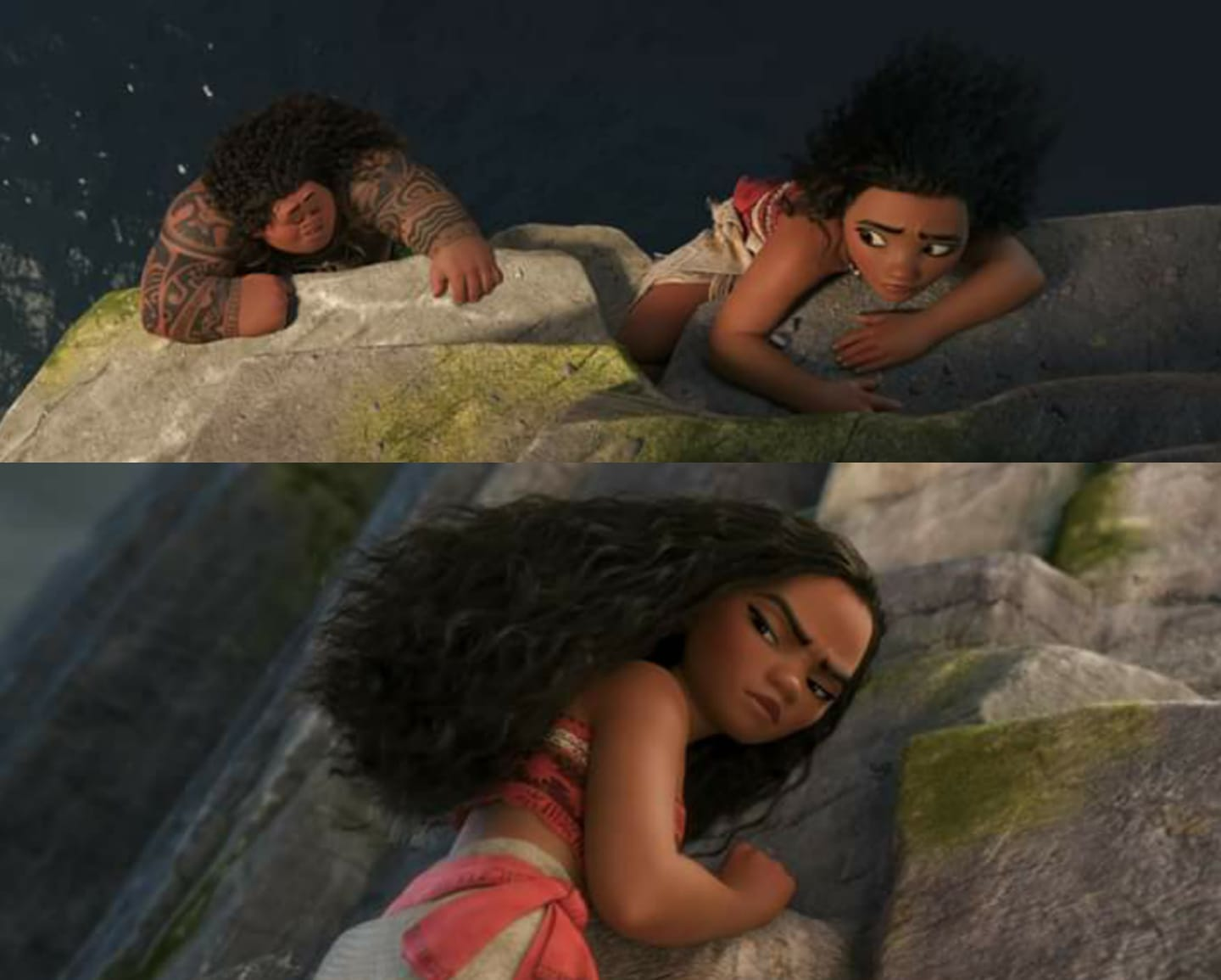 Template meme Moana climbing angrily