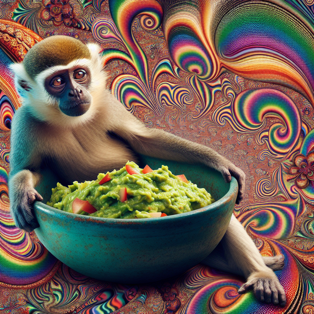 Plantilla de meme monkey with bowl of guacamole