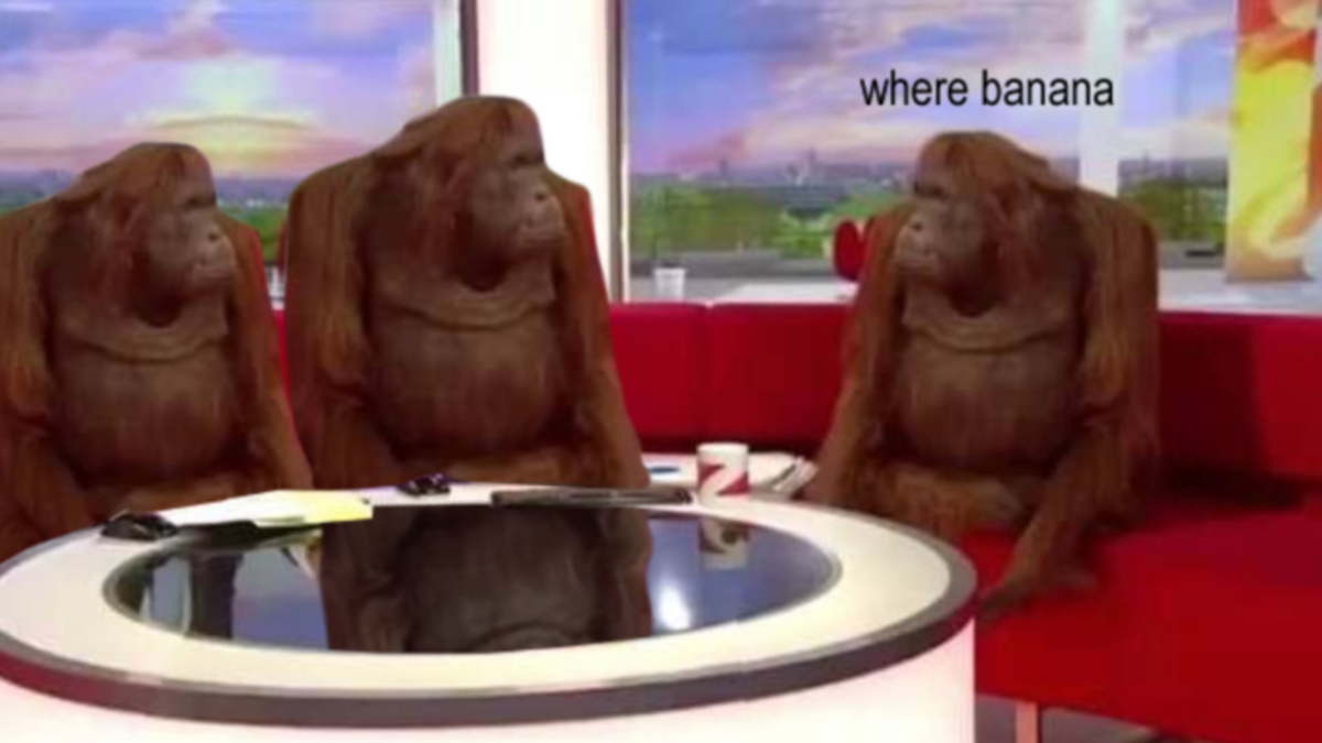 Plantilla de meme Monkeys on a couch