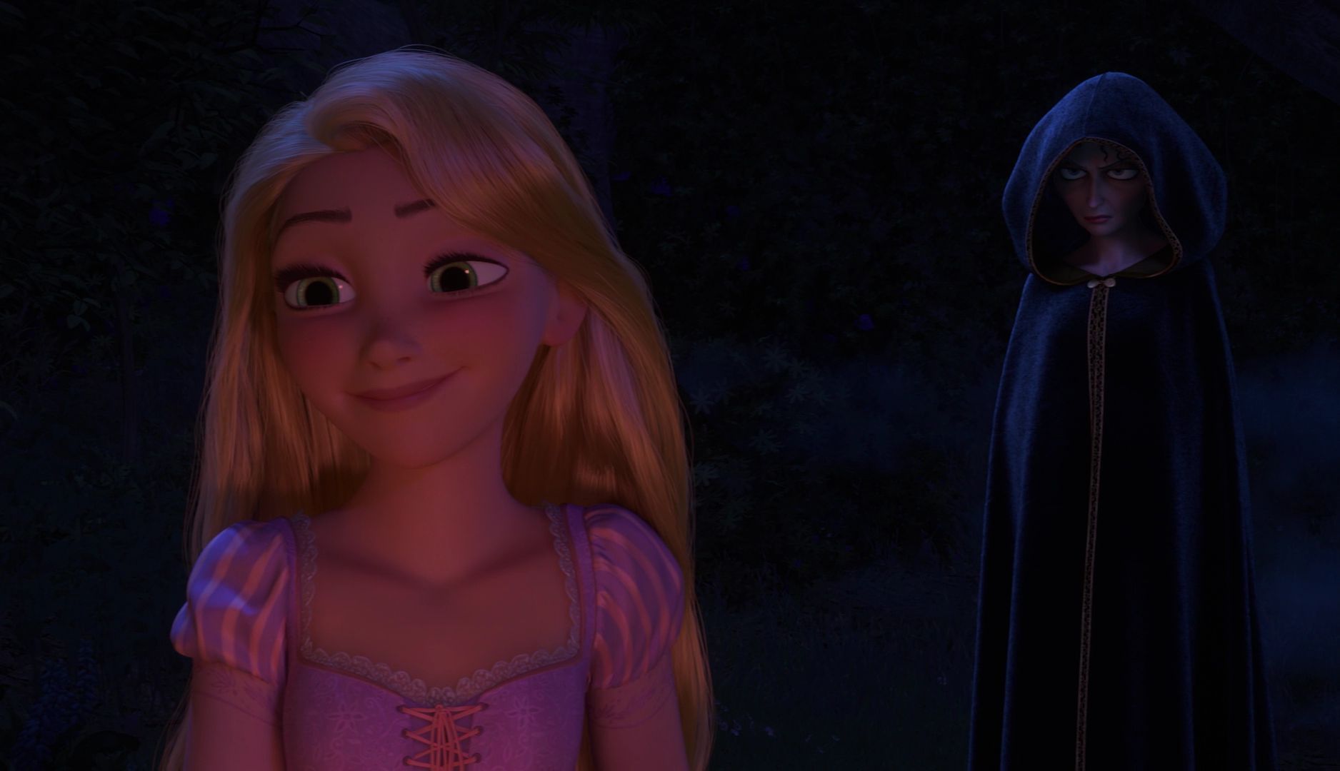 Template meme Mother Gothel glaring at Rapunzel