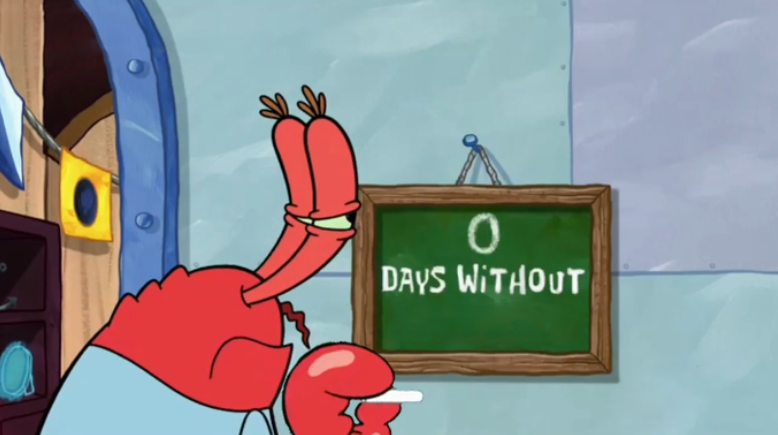 Template meme Mr. Krab Days Without