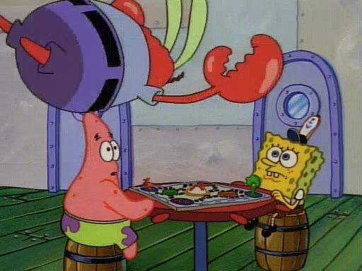 Plantilla de meme Mr Krabs Jumping On Table