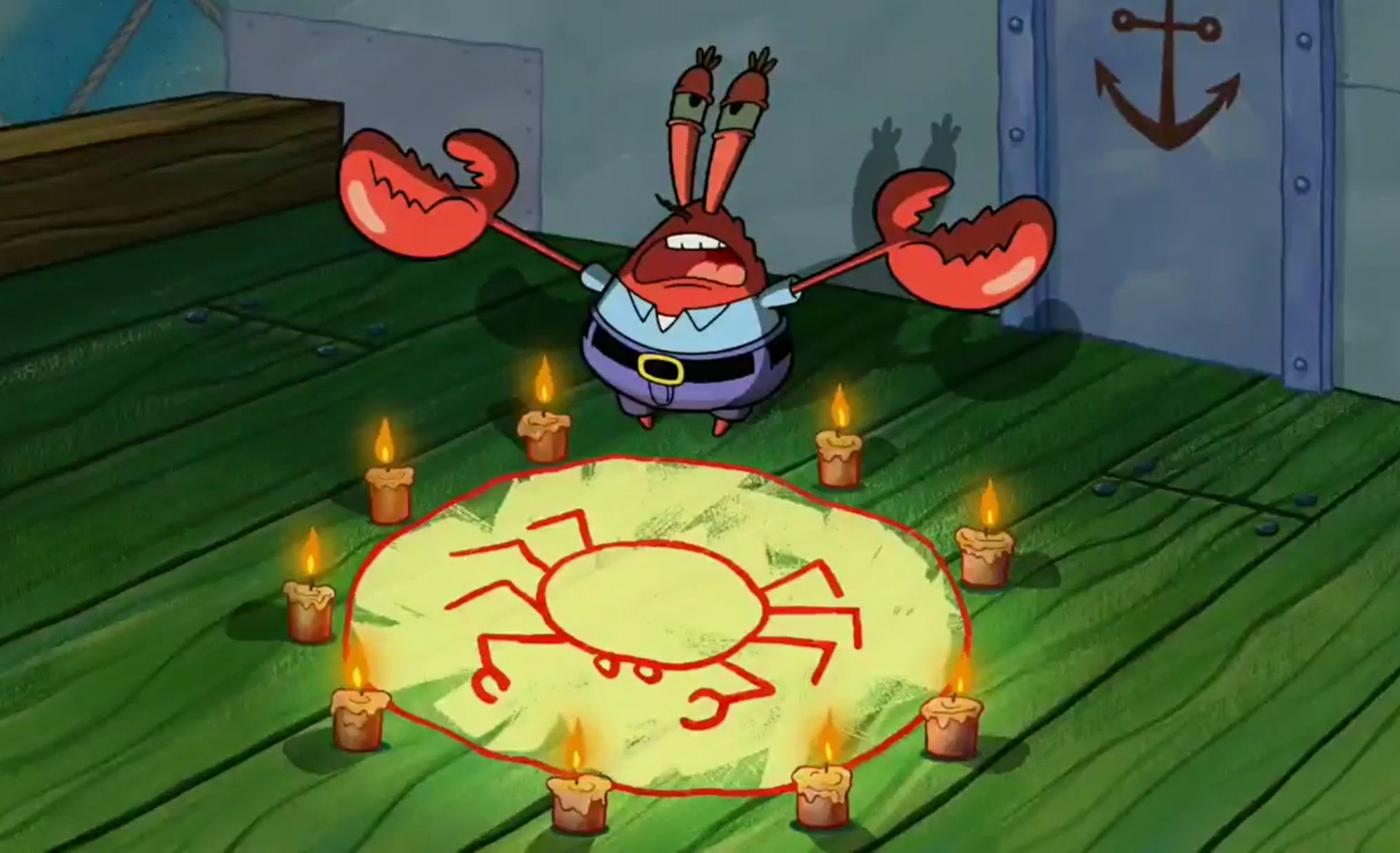 Plantilla de meme Mr Krabs summoning
