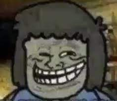 Plantilla de meme muscle man troll face