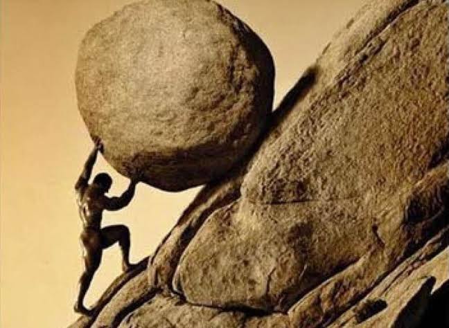 Plantilla de meme Myth of Sisyphus