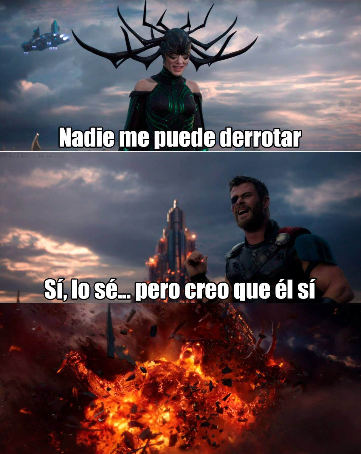 Plantilla de meme Nadie me puede derrotar Thor