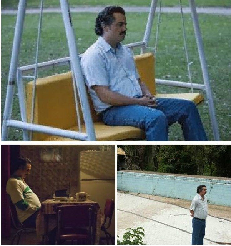 Plantilla de meme Narcos waiting