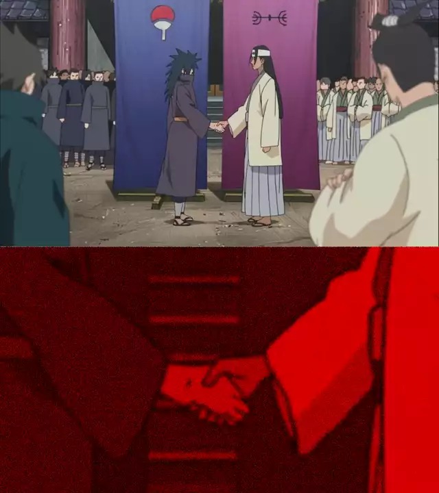 Plantilla de meme Naruto Handshake Meme Template
