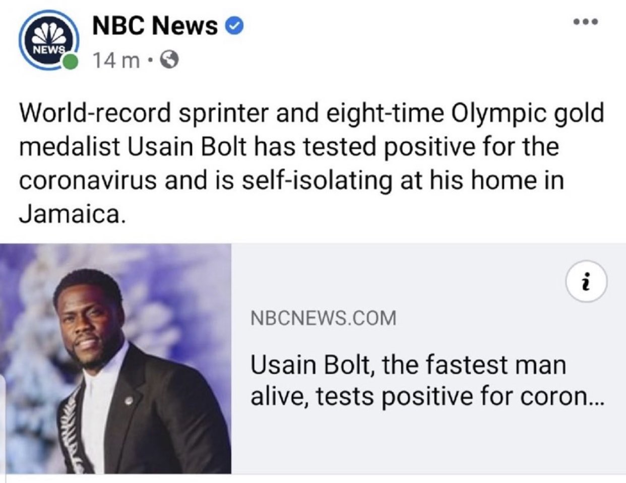 Plantilla de meme NBC News Kevin Hart Usain Bolt