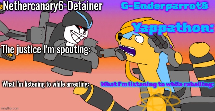 Template meme Nethercanary and Enderparrot announcement