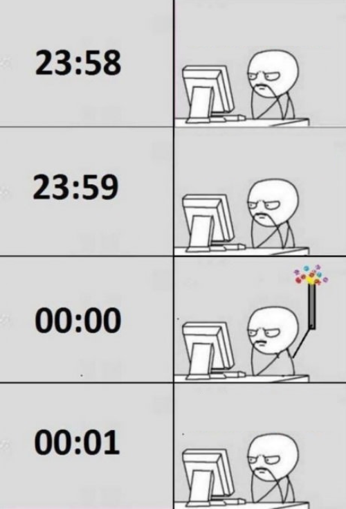 Plantilla de meme new year computer guy