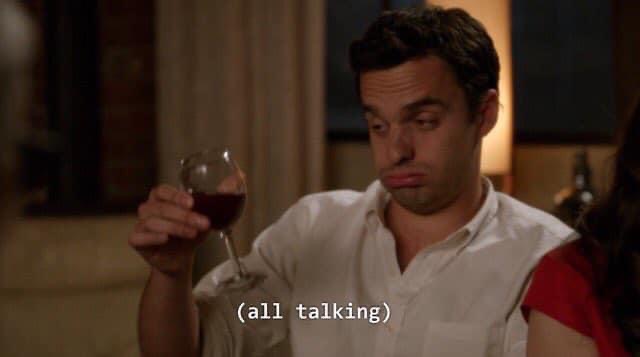 Template meme Nick Miller All talking