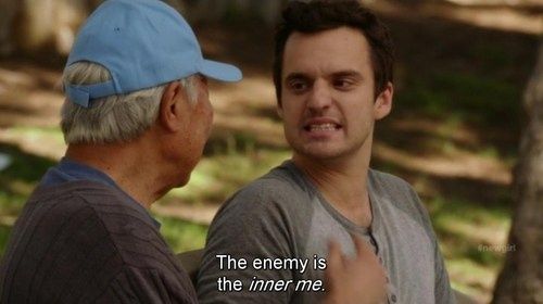 Template meme Nick Miller the enemy is the inner me