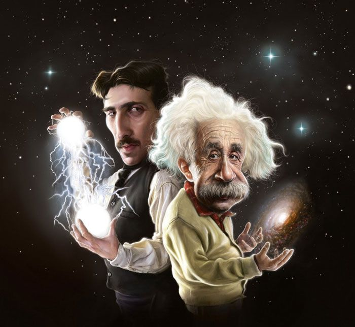 Plantilla de meme Nikola Tesla & Albert Einstein