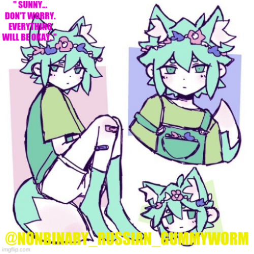 Nonbinary Russian Worm Basil Fox temp meme template