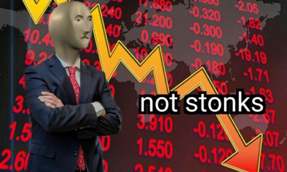 Plantilla de meme Not stonks