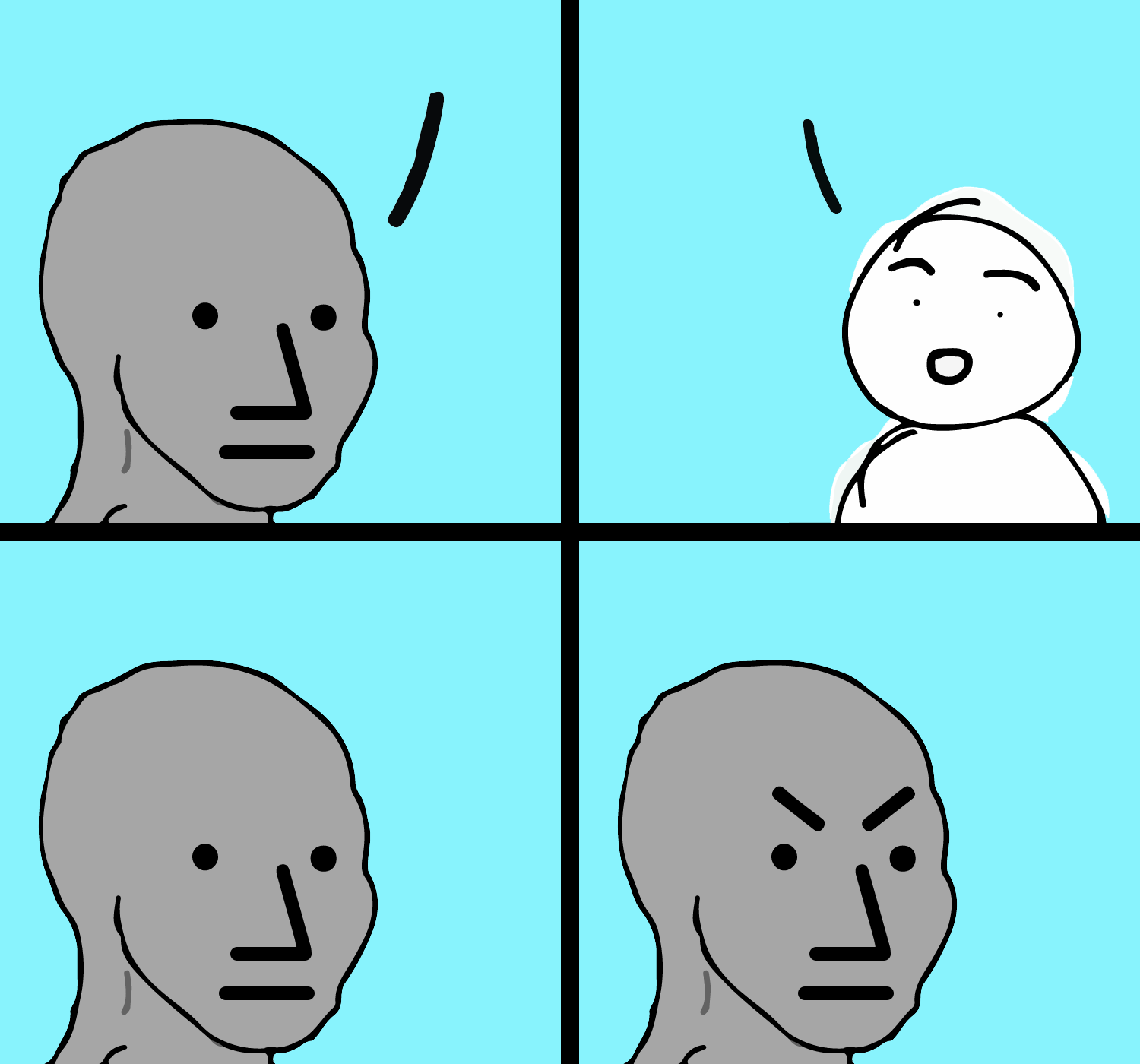 Plantilla de meme Npc angry meme