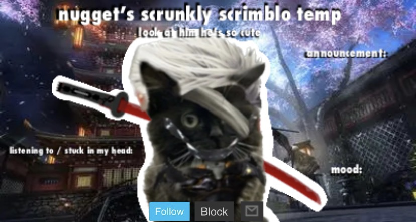 Nugget’s Scrunkly Scrimblo Temp meme template