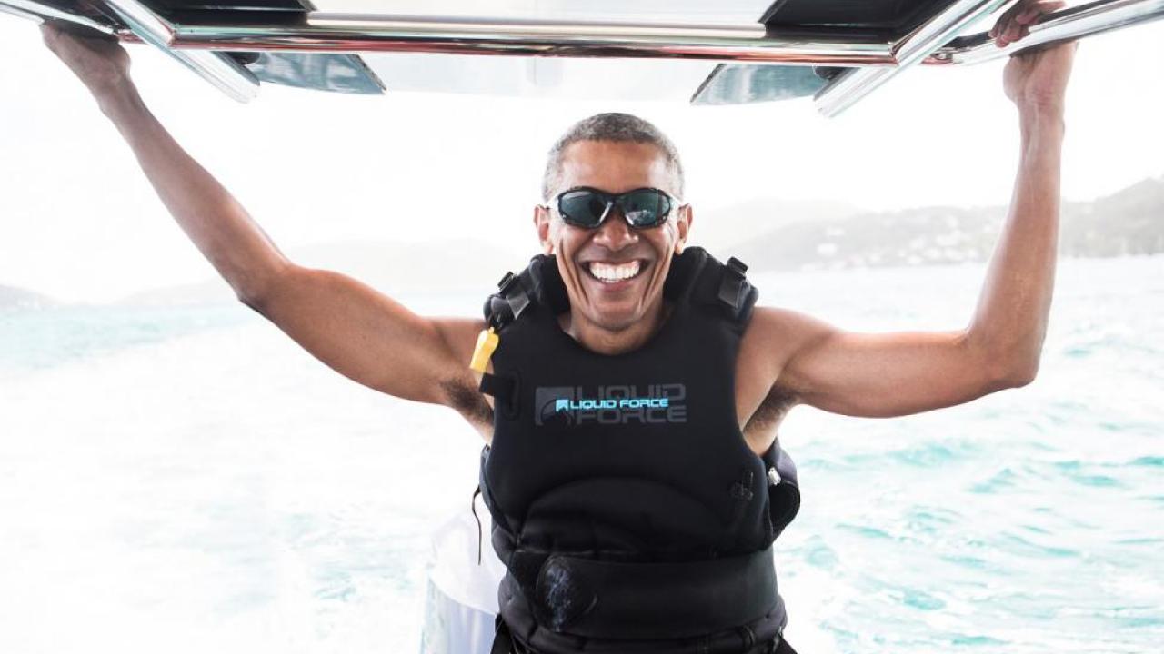 obama kite surfing meme template