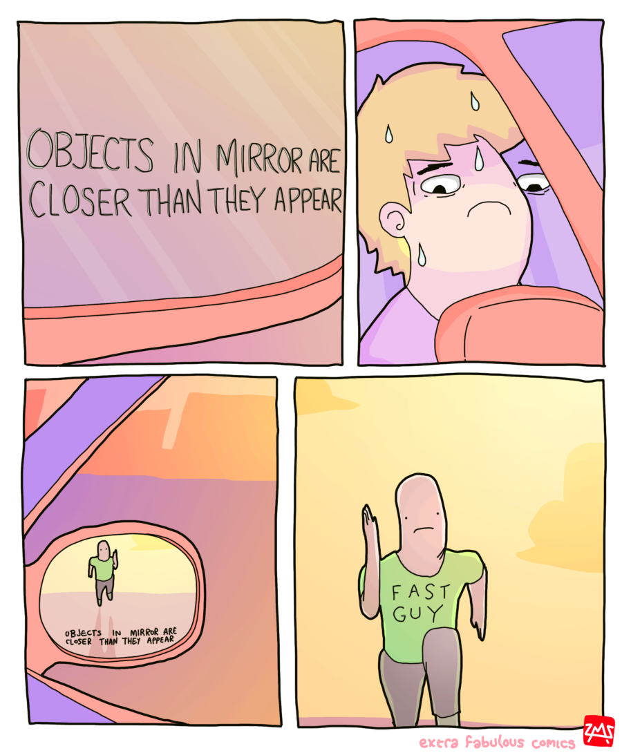 Plantilla de meme Objects in Mirror
