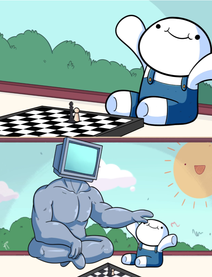 Plantilla de meme odd1sout vs computer chess