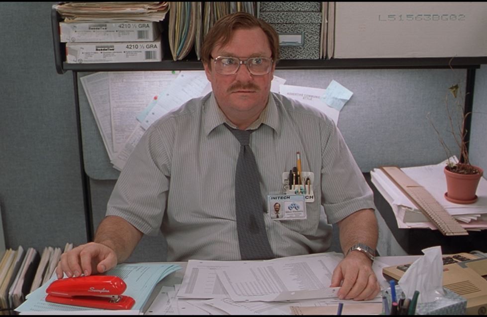 Plantilla de meme Office Space Stapler