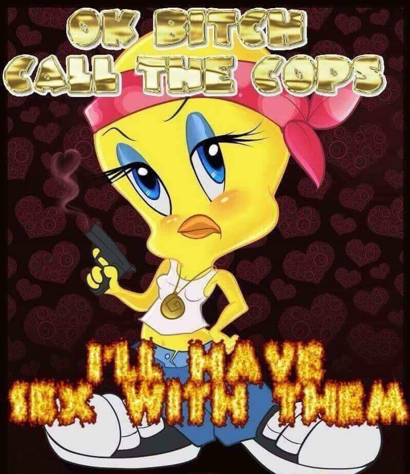 Plantilla de meme Ok Bitch Call The Cops Tweety Bird
